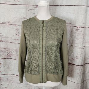 Evy's Tree The Olivia Lace Front Cardigan Size Medium